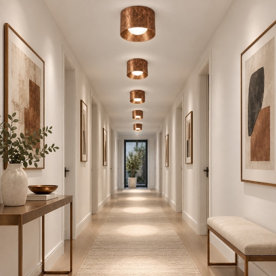 Faretto led 10w 3000k da soffitto tondo moderno foglia rame