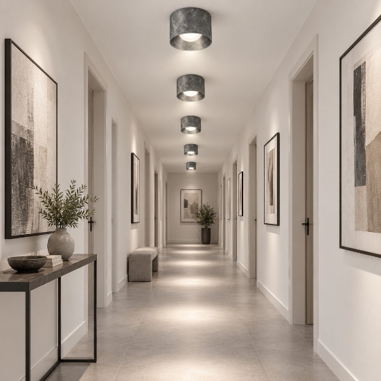 Faretto moderno da soffitto tondo foglia argento led 10w 3000k