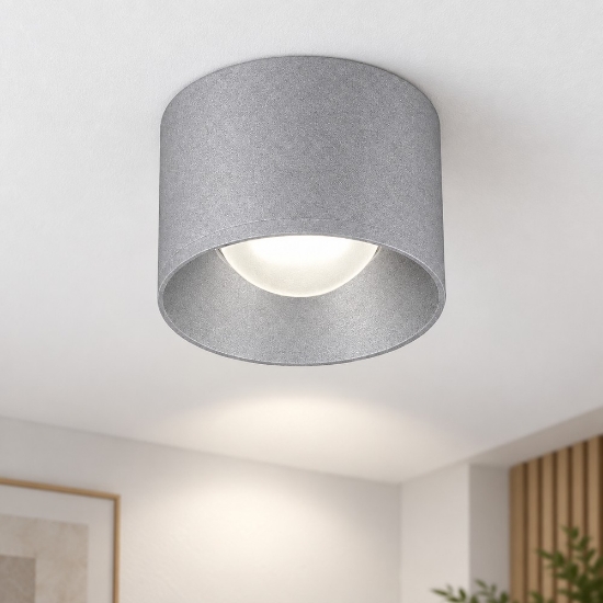 Faretto da soffitto led 10w 3000k tondo moderno grigio perla