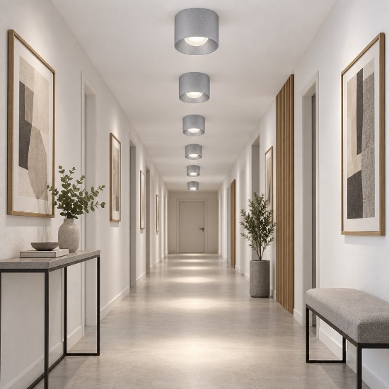 Faretto da soffitto led 10w 3000k tondo moderno grigio perla