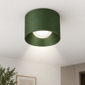 Faretto moderno da soffitto tondo verde oliva led 10w 3000k