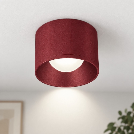 Faretto led 8w 3000k da soffitto tondo moderno bordeaux