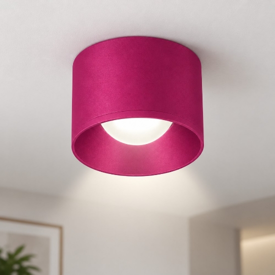 Faretto led 8w 3000k moderno da soffitto tondo magenta