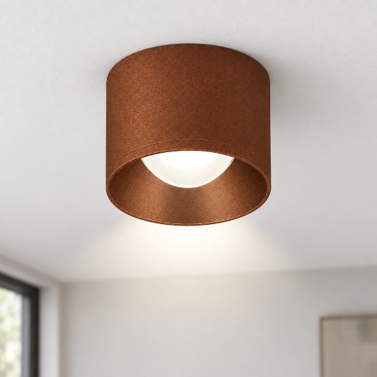 Faretto led 8w 3000k moderno da soffitto tondo rame opaco