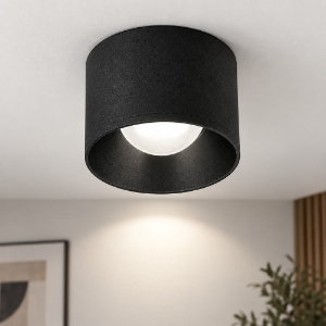Faretto moderno tondo nero da soffitto led 8w 3000k