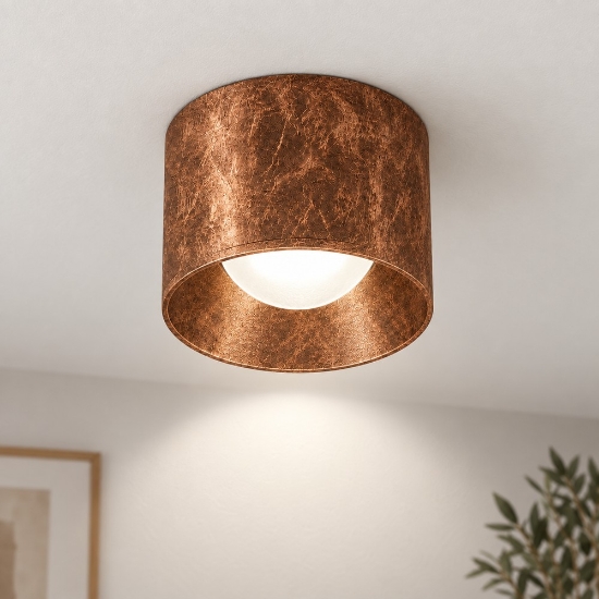 Faretto led 8w 3000k da soffitto tondo moderno foglia rame