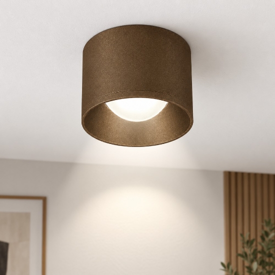 Faretto led 8w 3000k moderno da soffitto tondo ruggine