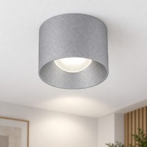 Faretto moderno da soffitto tondo grigio perla led 8w 3000k
