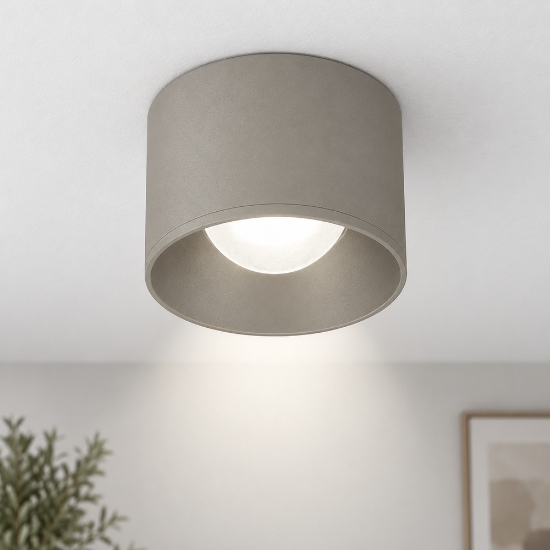 Faretto led 8w 3000k tondo moderno tortora per sala da pranzo
