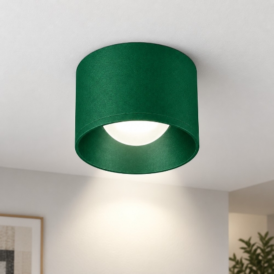 Faretto da soffitto tondo moderno verde bosco led 8w 3000k