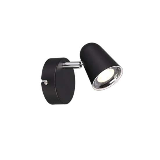 Faretto spot orientabile led 3.5w 3000k nero opaco da parete