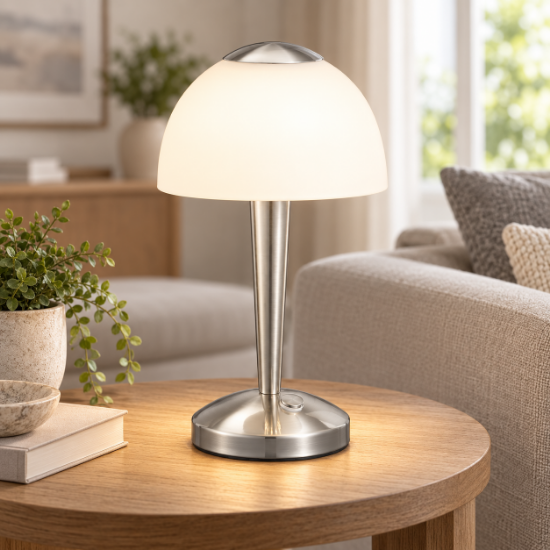 Lampada da tavolo moderna nichel opaco led 4w 3000k