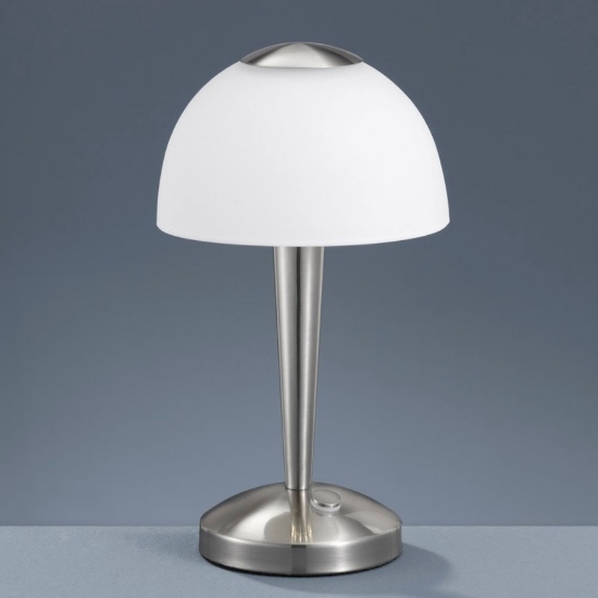 Lampada da tavolo moderna nichel opaco led 4w 3000k