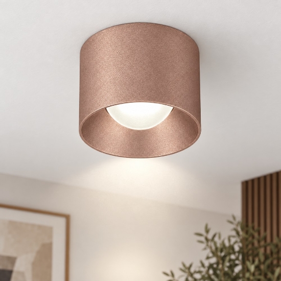 Faretto tondo moderno da soffitto oro rosato led 10w 3000k