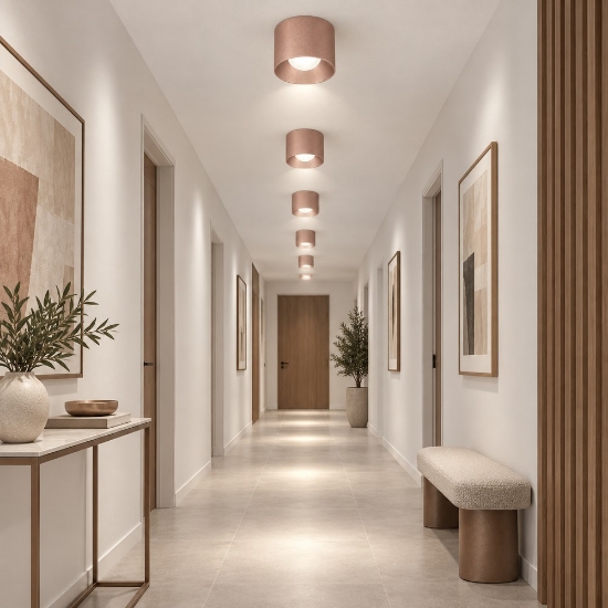 Faretto tondo moderno da soffitto oro rosato led 10w 3000k