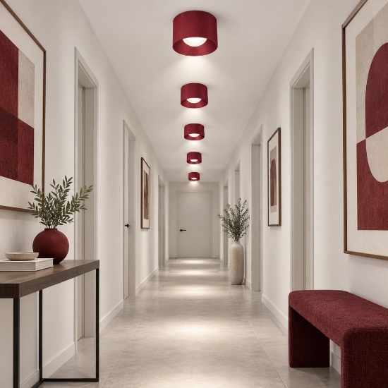Faretto moderno da soffitto tondo bordeaux led 10w 3000k