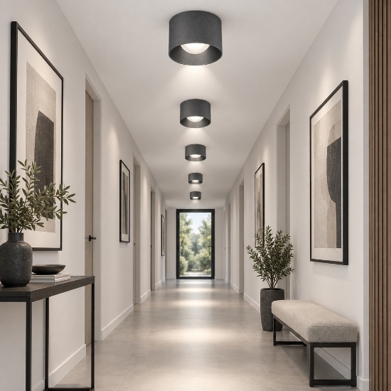 Faretto moderno tondo antracite da soffitto led 10w 3000k