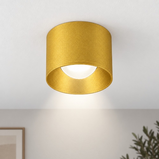 Faretto tondo moderno da soffitto oro opaco led 10w 3000k