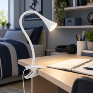 Lampada da scrivania moderna flessibile bianca led 3w 3000k