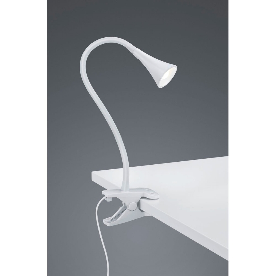 Lampada da scrivania moderna flessibile bianca led 3w 3000k