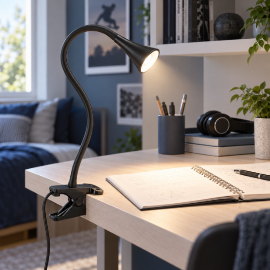 Lampada da scrivania orientabile nera led 3w 3000k