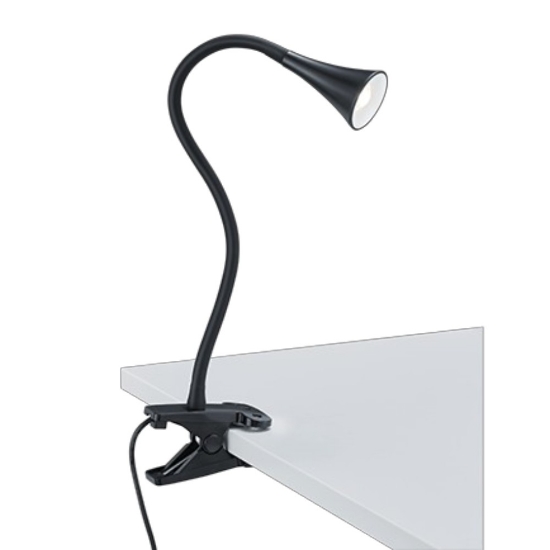 Lampada da scrivania orientabile nera led 3w 3000k