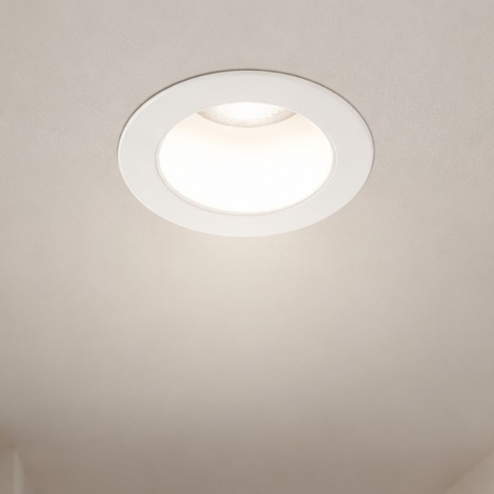 Faretto da incasso a soffitto tondo bianco ideal quark led 3000k