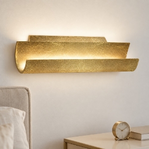 Applique per comodino camera da letto led 12w cct 3000k 4000k moderna foglia oro