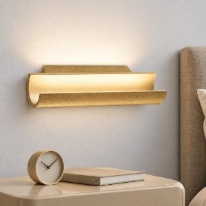Applique per comodino camera da letto led 12w cct 3000k 4000k moderna oro opaco