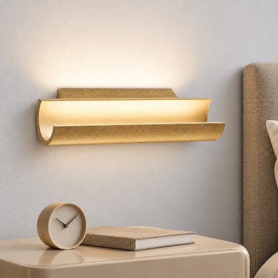 Applique per comodino camera da letto led 12w cct 3000k 4000k moderna oro opaco
