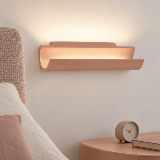 Applique per comodino camera da letto moderna pesca led 12w cct 3000k 4000k