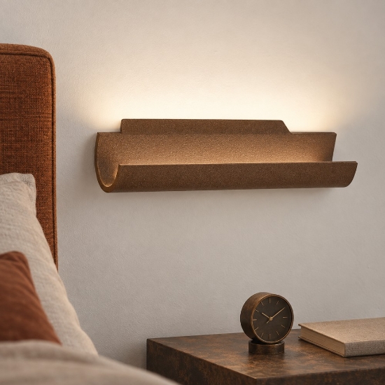Applique per comodino camera da letto led 12w cct 3000k 4000k moderna ruggine 20cm
