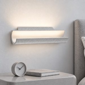 Applique per comodino camera da letto led 12w cct 3000k 4000k moderna grigio perla