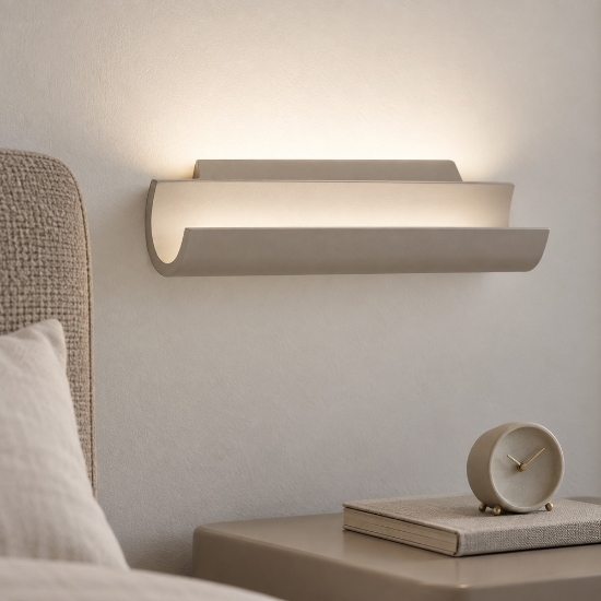 Applique per comodino camera da letto led 12w cct 3000k 4000k moderna tortora