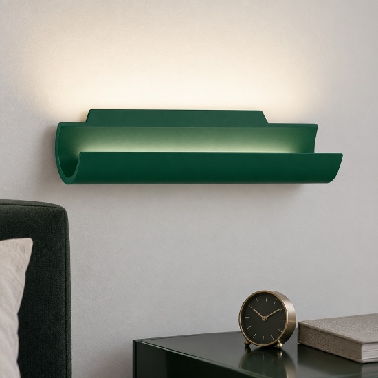 Applique per comodino camera da letto moderna verde bosco led 12w cct 3000k 4000k 20cm