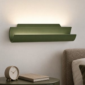 Applique per comodino camera da letto led 12w cct 3000k 4000k moderna verde oliva
