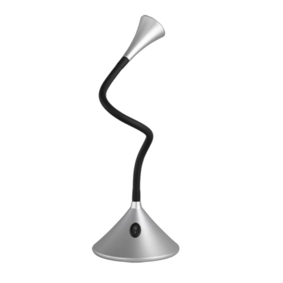 Lampada da scrivania orientabile led 3w 3000k argento