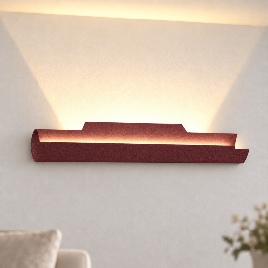 Applique led 20w cct 3000k 4000k da parete moderna bordeaux 37cm