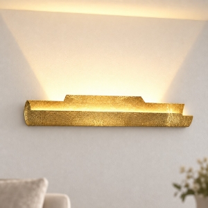 Applique da parete led 20w cct 3000k 4000k moderna foglia oro