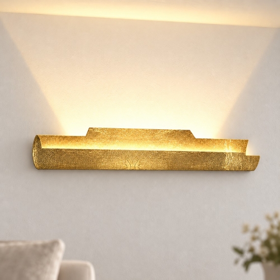 Applique da parete led 20w cct 3000k 4000k moderna foglia oro