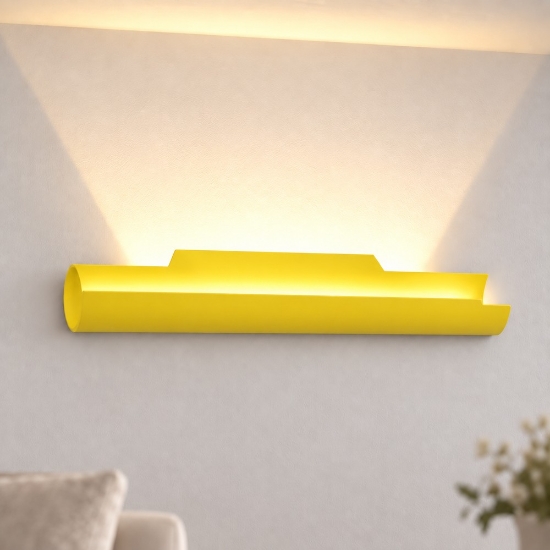 Applique led 20w cct 3000k 4000k moderna da parete giallo girasole