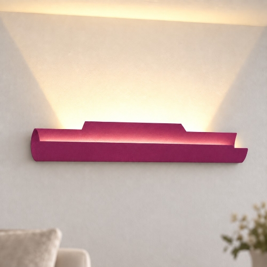 Applique led 20w cct 3000k 4000k moderna da parete magenta