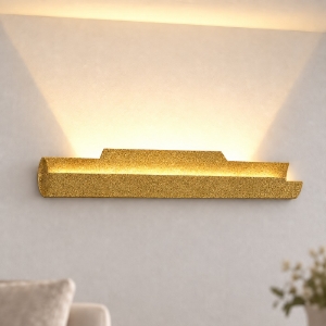 Applique da parete led 20w cct 3000k 4000k moderna oro opaco 37cm