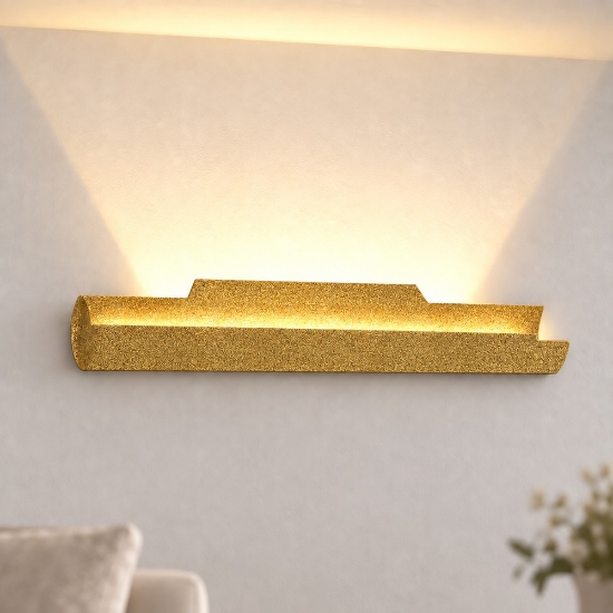 Applique da parete led 20w cct 3000k 4000k moderna oro opaco 37cm