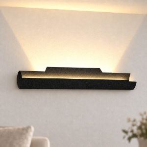 Applique moderna nera da parete led 20w cct 3000k 4000k 37cm