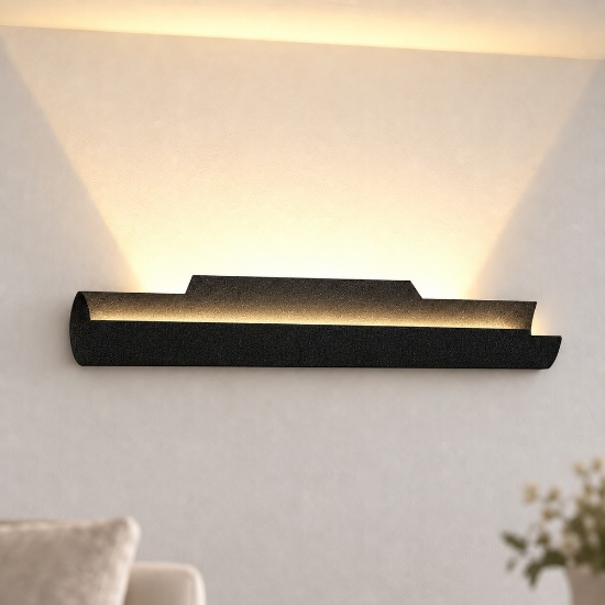 Applique moderna nera da parete led 20w cct 3000k 4000k 37cm