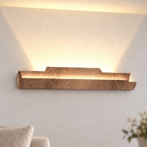 Applique led 20w cct 3000k 4000k da parete moderna foglia rame