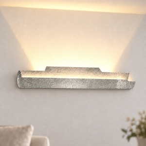 Applique moderna da parete foglia argento led 20w cct 3000k 4000k