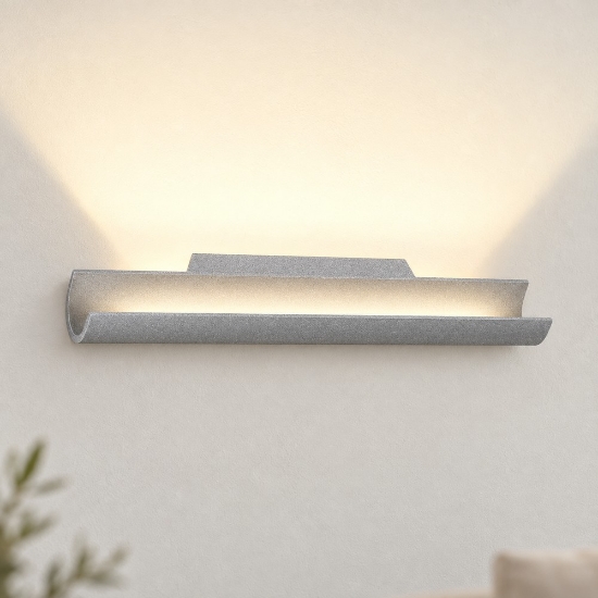 Applique da parete led 20w cct 3000k 4000k moderna grigio perla