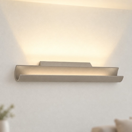 Applique led 20w cct 3000k 4000k moderna da parete tortora 37cm